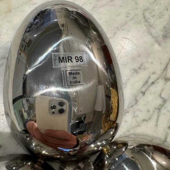 New Stainless steel candy dish 3 section with brass flower handle - Picture 6 of 8